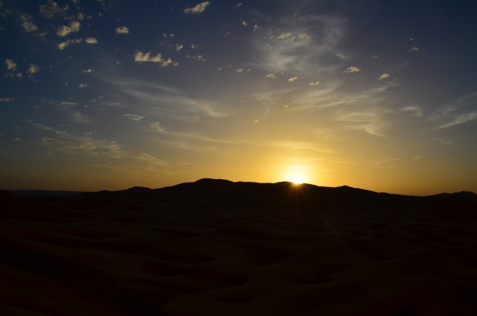 Sunrise in Erg Chebbi, Sahara, Morocco