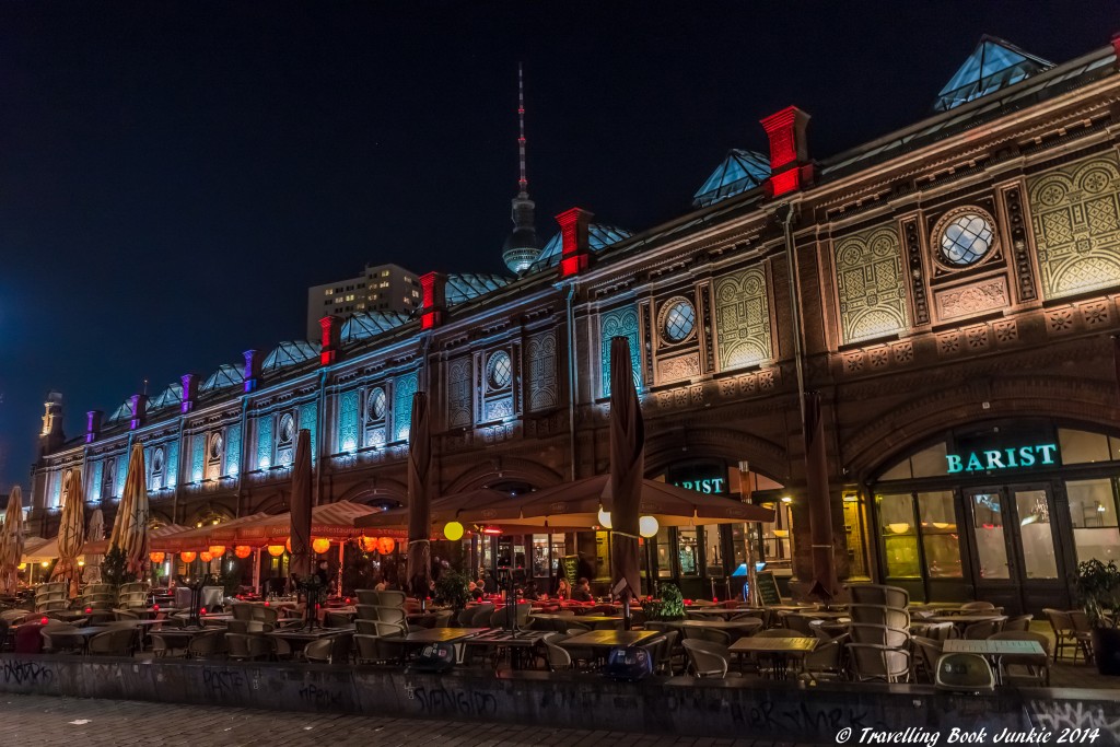 Hackescher Markt at night: the scene that welcomed us off of the S-Bahn