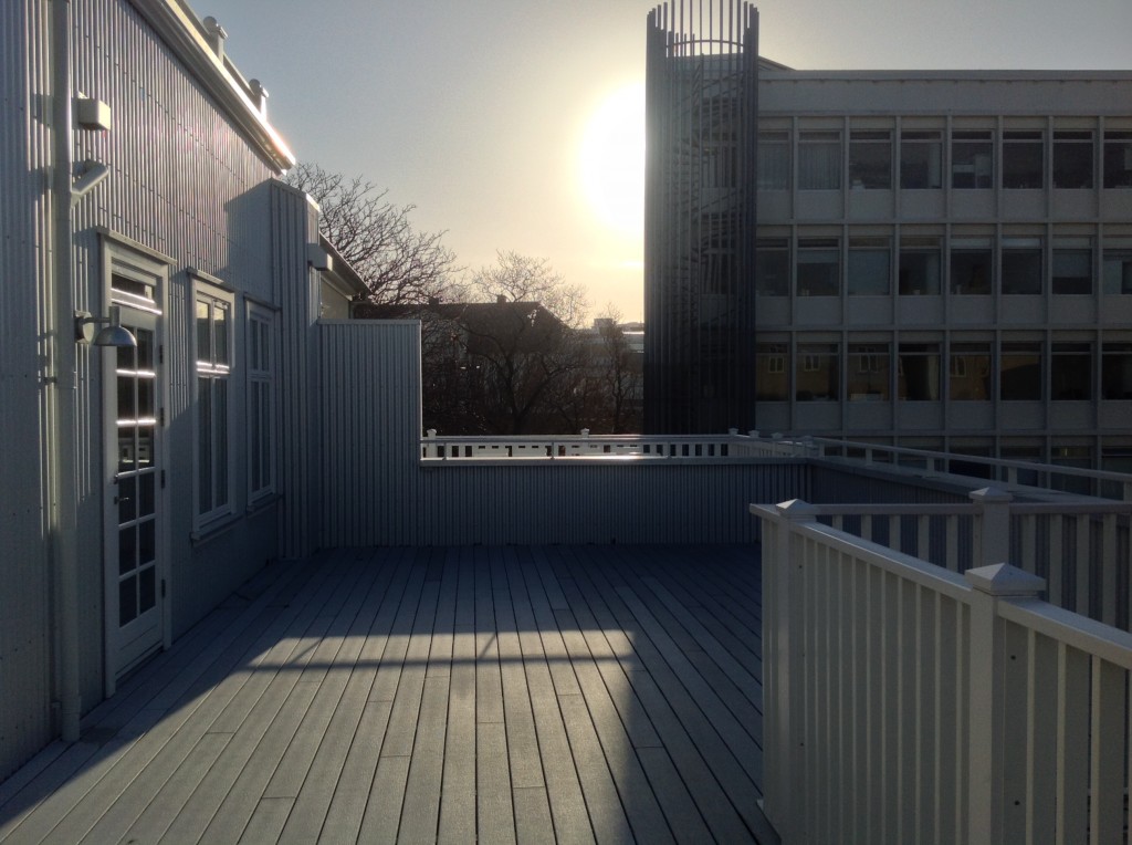 Balcony Area of the Kvosin Downtown Hotel in Iceland