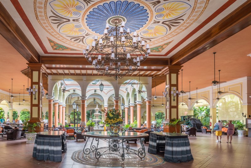 Lobby area of the Riu Tequila in Playacar, Riviera Maya, Mexico