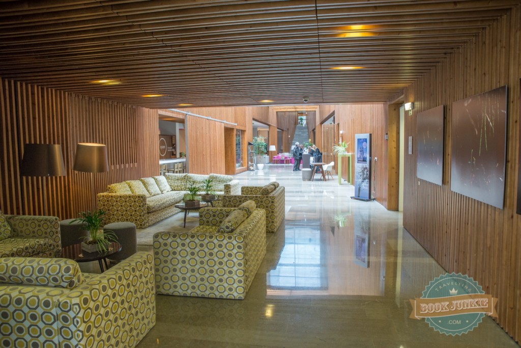 Foyer area of the Inspira Santa Marta Hotel in Lisbon Portugal