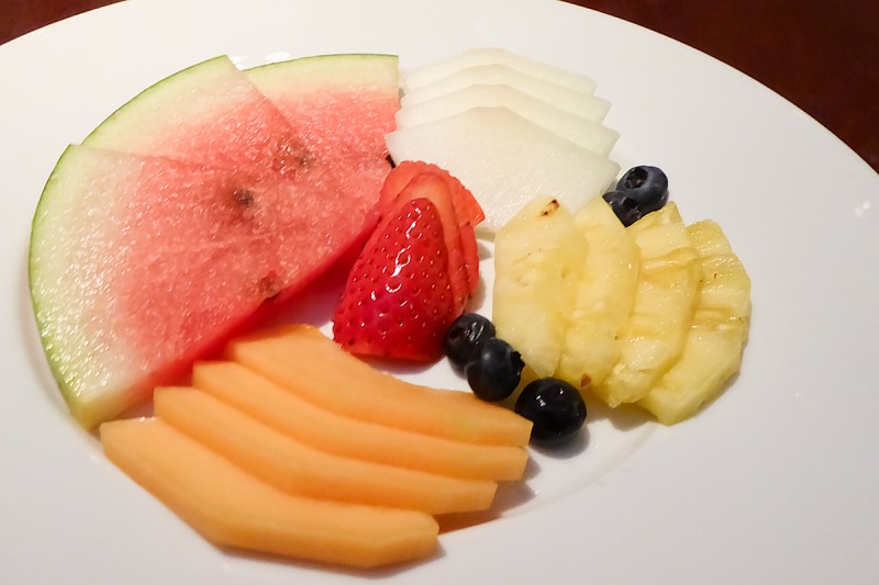 Fruit platter for dessert at the Apex off th Wall in London