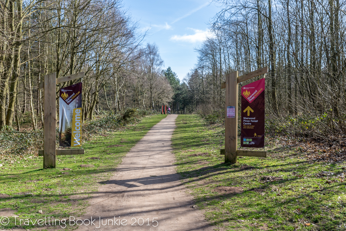 Walking and bike trail at Sherwood Forest Nottingham