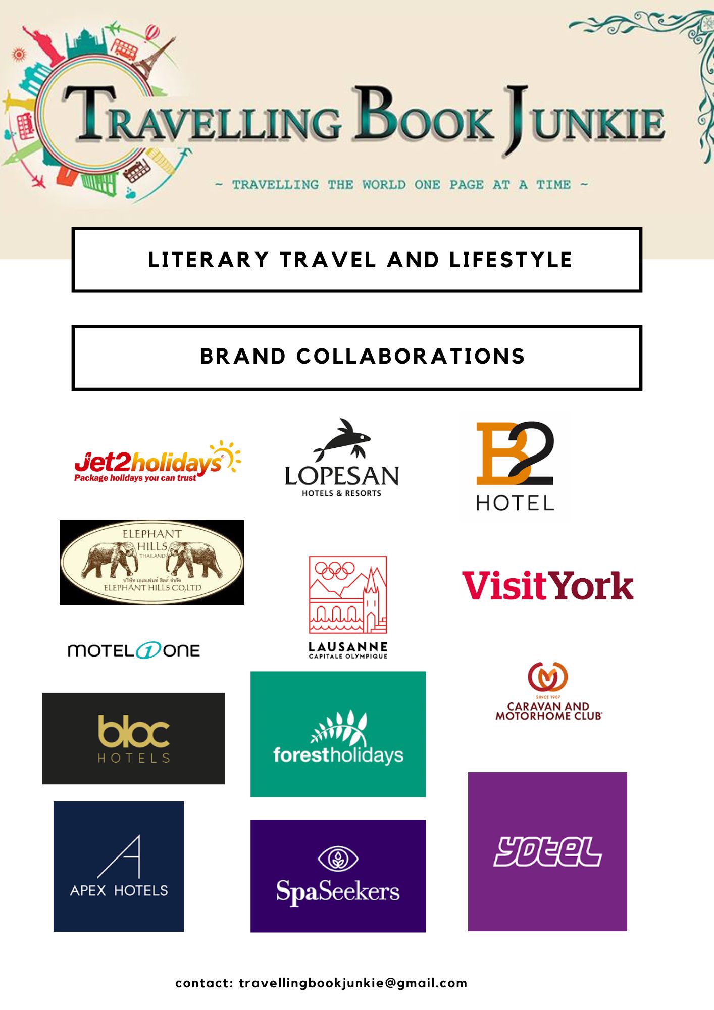 Some of the brand we have worked with at Travelling Book Junkie