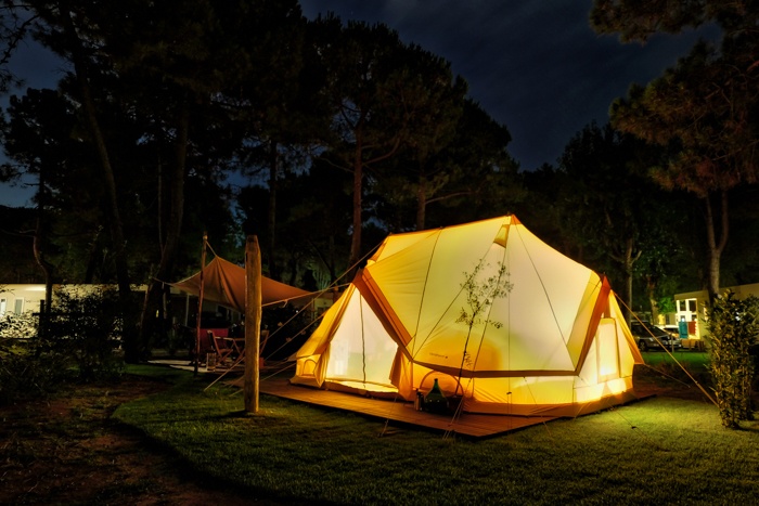 nordisk village, camping ca'savio, venice, italy, glamping, beach, tent, beds, cavallino, coastline,