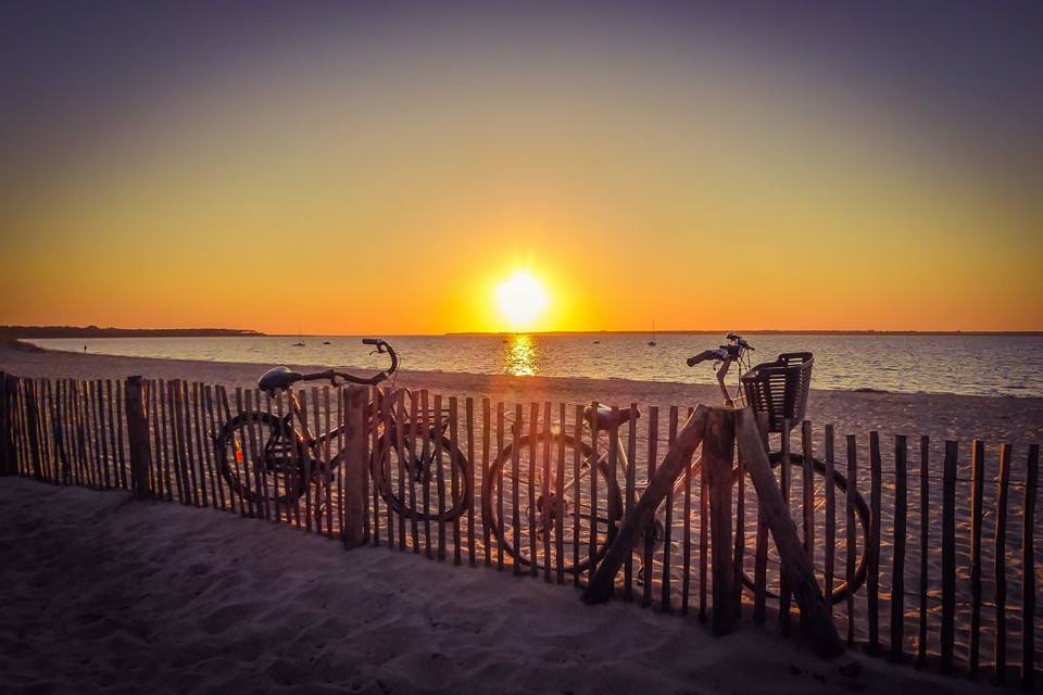 beach in France at sunset