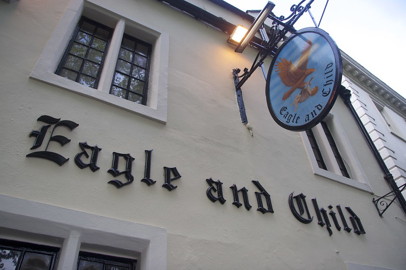 The Eagle and Child pub in Oxford known for its Inking meetings with J.R.R. Tolkien and C.S. Lewis