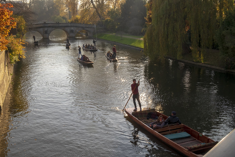 Punting on the  River Cam in Cambridge