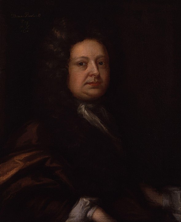 Poet and Playwright, Thomas Shadwell, famous writer who attended Cambridge