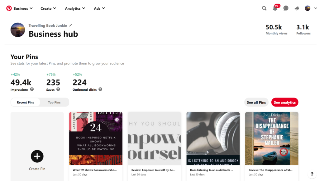 Pinterest Business Hub is a great way to find out details of your audience and what they like.