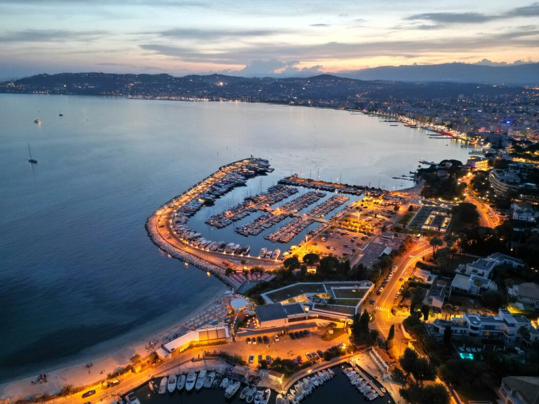 Cannes in the South of France at night