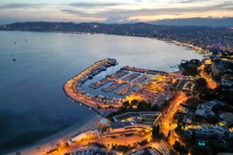 Cannes in the South of France at night