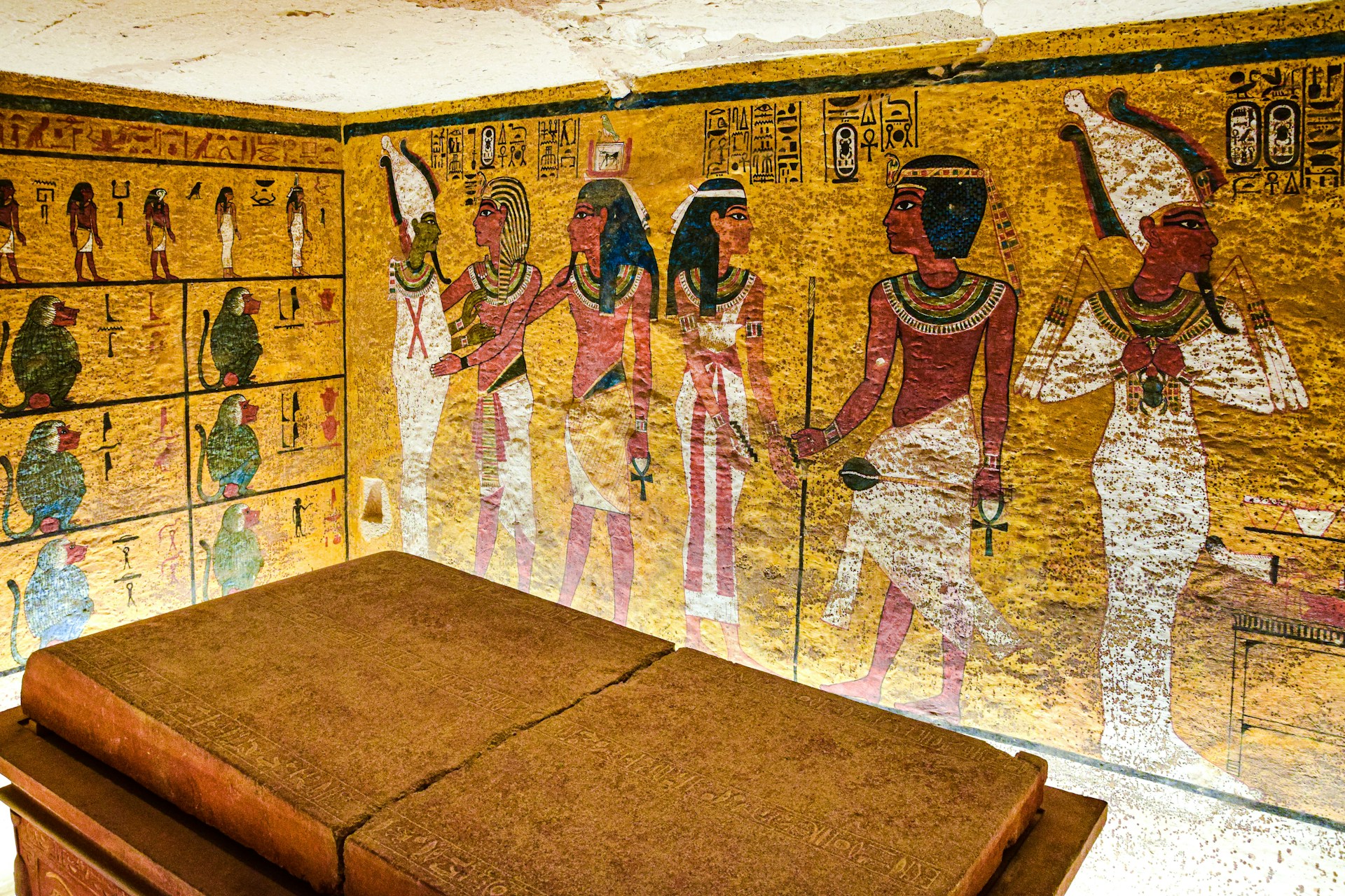 Hieroglyphs within a tomb in the Valley of the Kings