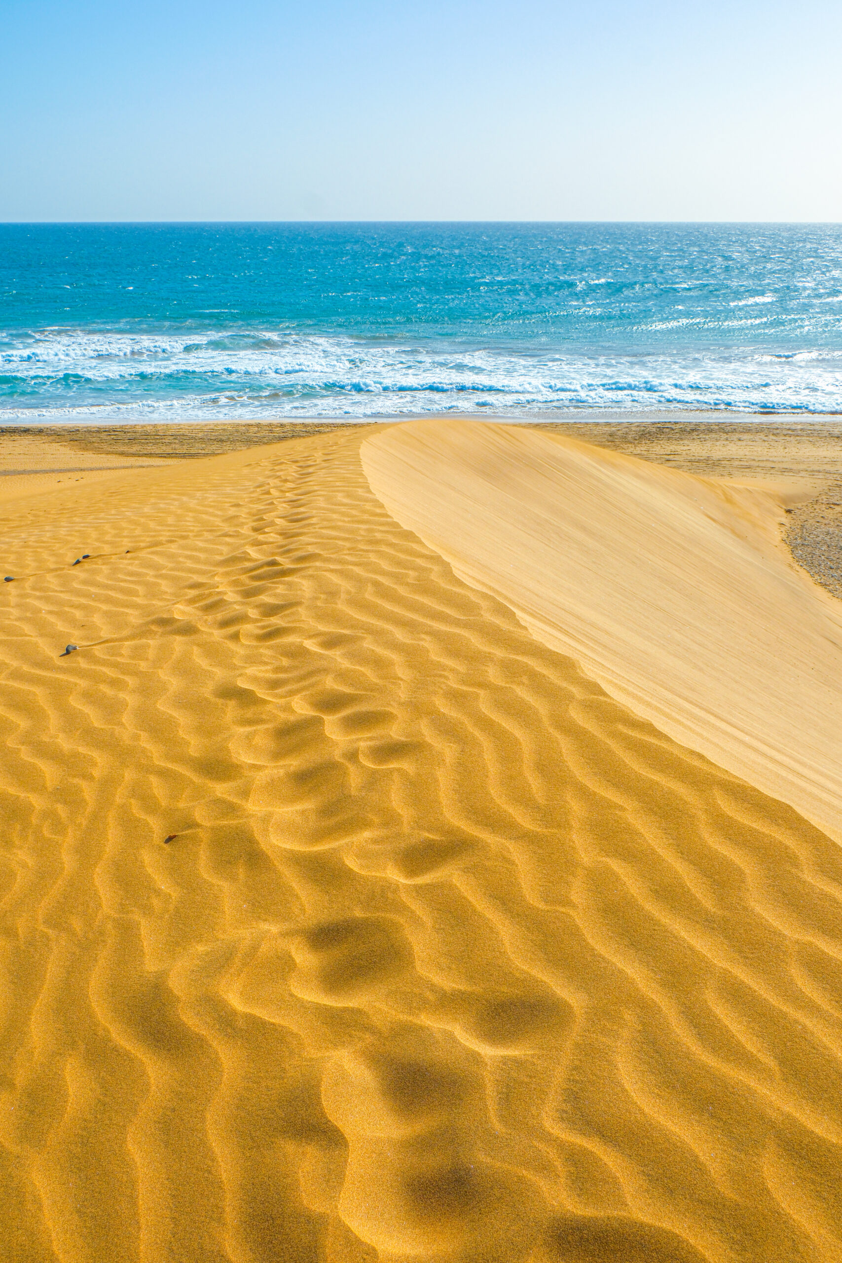 The sand dunes of Maspalomas beach in Gran Canaria 