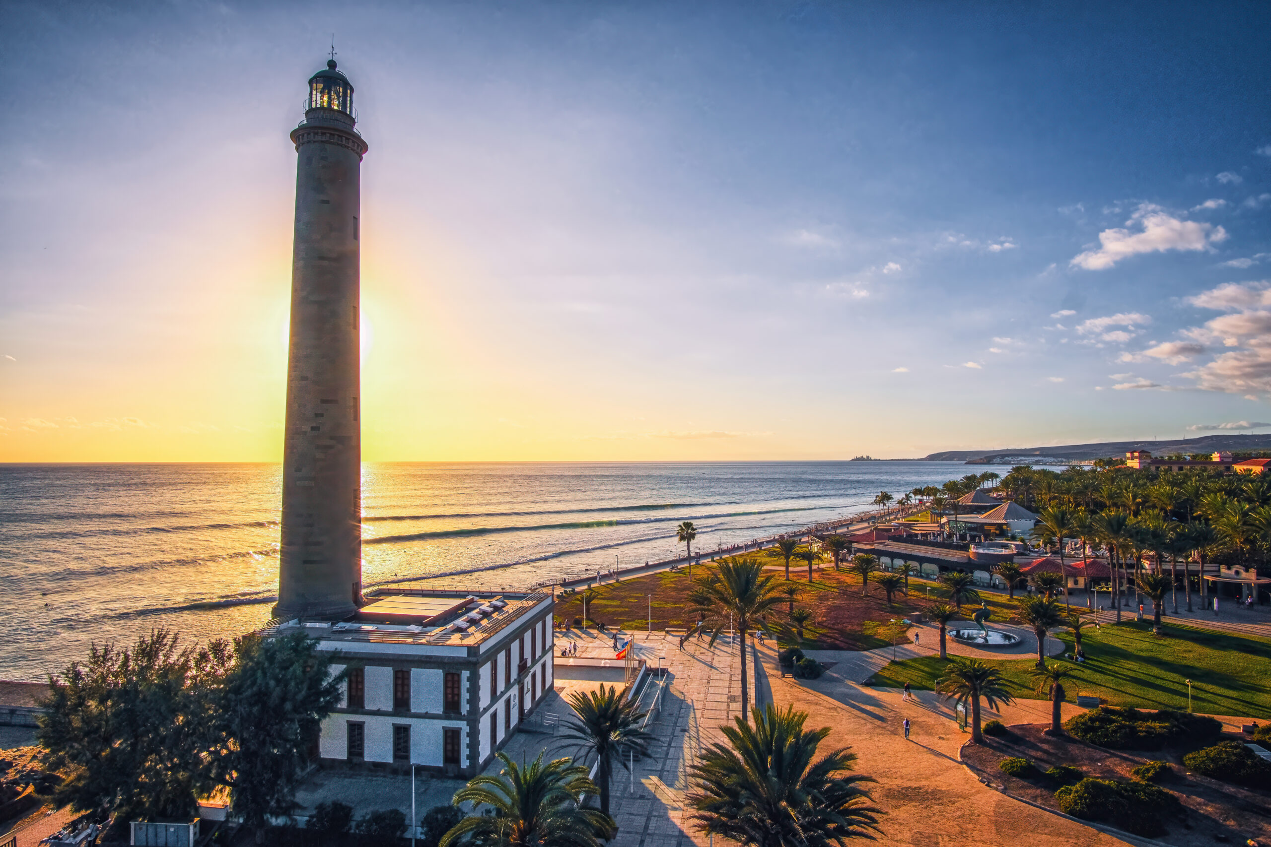 The lighthouse or Faro of Meloneras in Gran Canaria